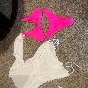 2 piece bathing suit with cover. Bathing suit size Medium